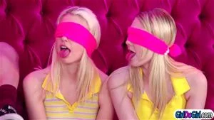 Abella using pussy and squirt for a blindfold tasting game