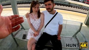 HUNT4K. Mouth full of cum and fist full of money