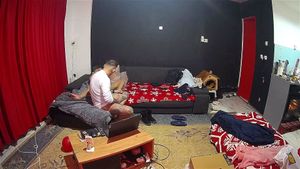 Horny Katy rubs pussy to invite John